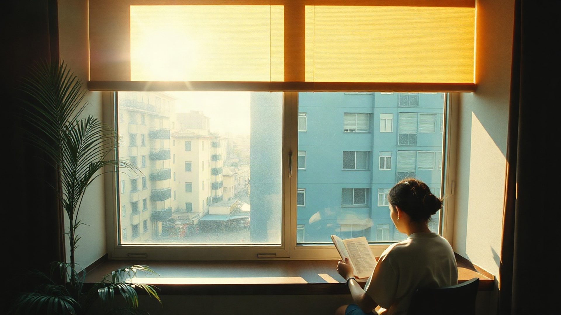 Pessoa lendo à luz de uma janela no Rio de Janeiro